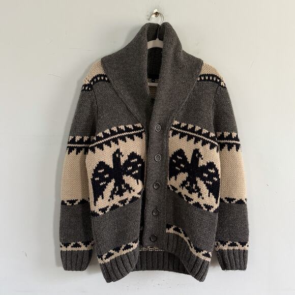 Vintage Filippo Novelli Cowichan Thunderbird Cardigan Wool Sweater Made in Italy - Picture 2 of 5